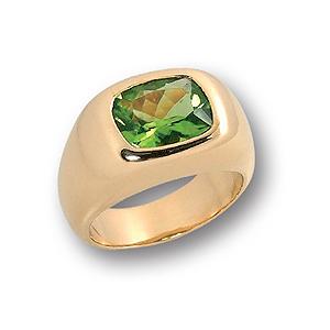 Gelbgoldring mit Peridot 